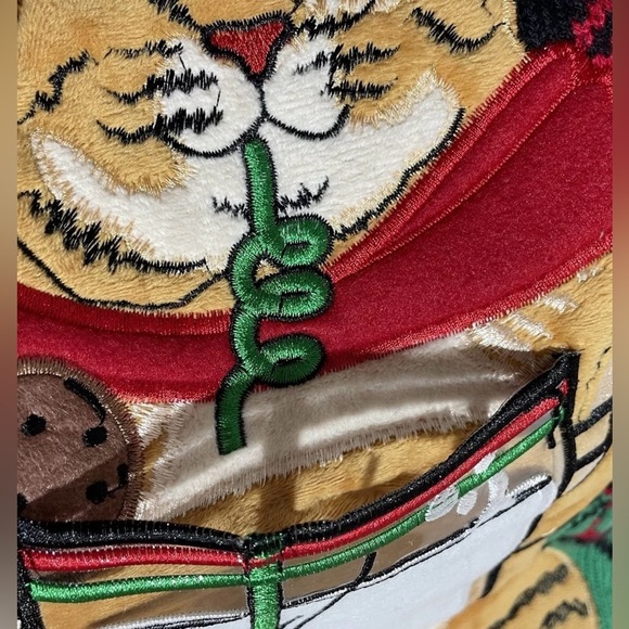 β¨ Ugly Christmas Cat Sweater Mens Festive Plaid Holiday Knit Large β¨ - Picture 6 of 7